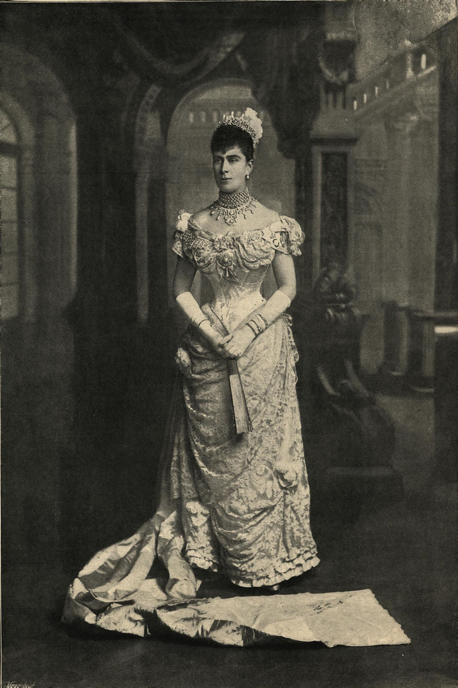 The Duchess of York at Queen Victoria's drawing-room. London. Royalty 1895